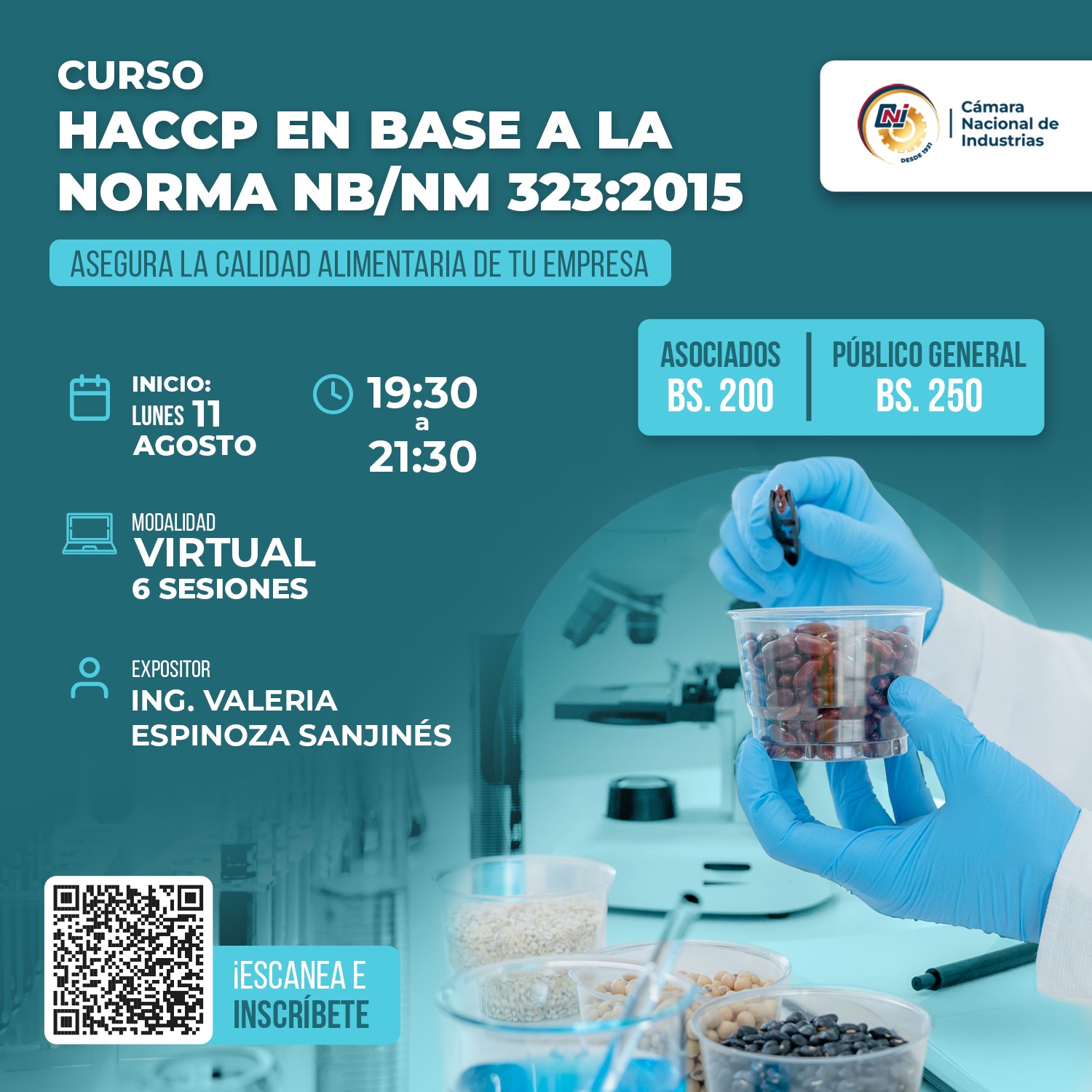 CURSO EN HACCP EN BASE A LA NORMA NB/NM 323: 2015